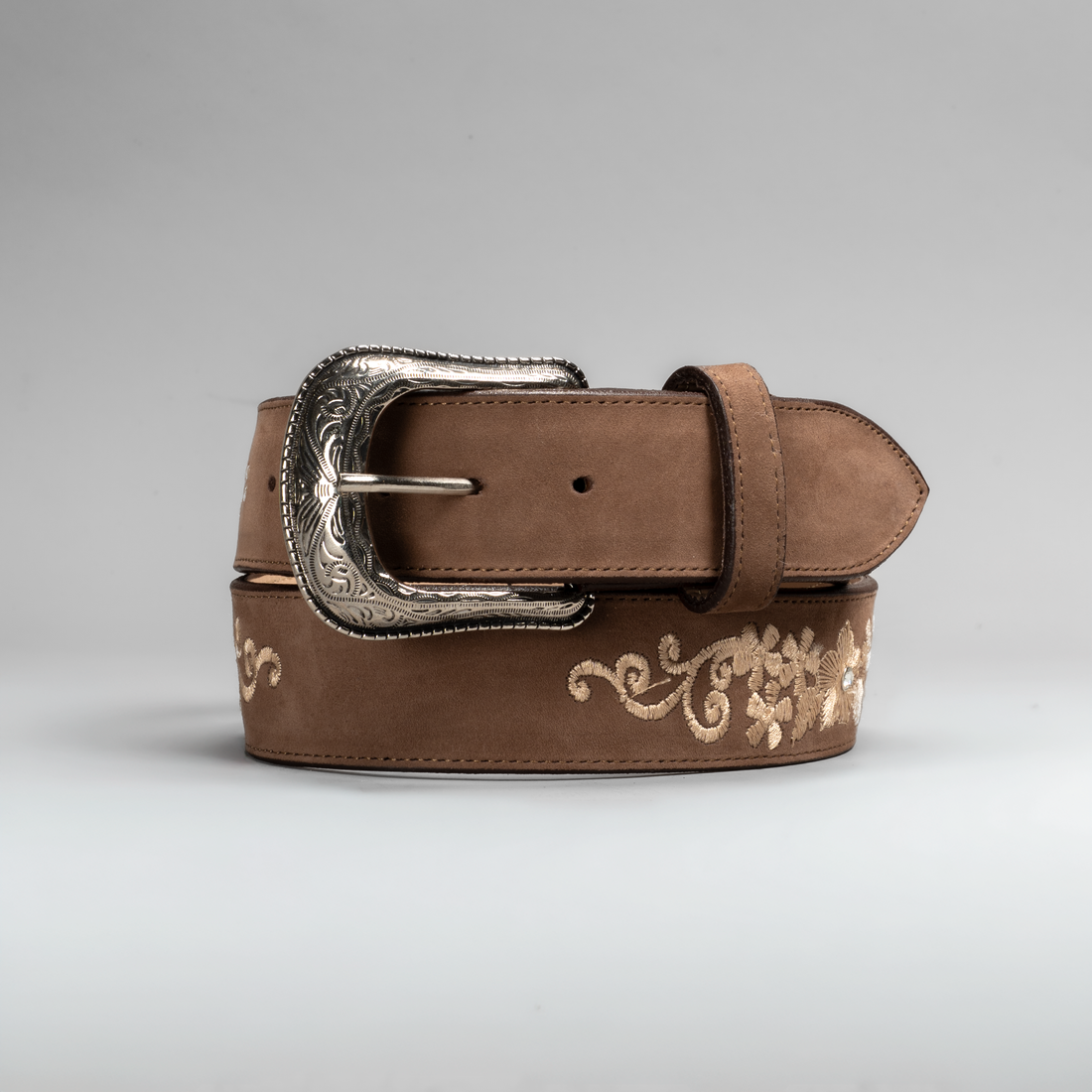 WOMEN'S FLORENCE LEATHER ARTISANAL EMBROIDERY COWBOY BELT