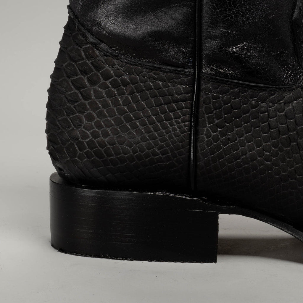 MEN'S VIPER PYTHON SQUARE TOE COWBOY BOOTS AND BELT COMBO