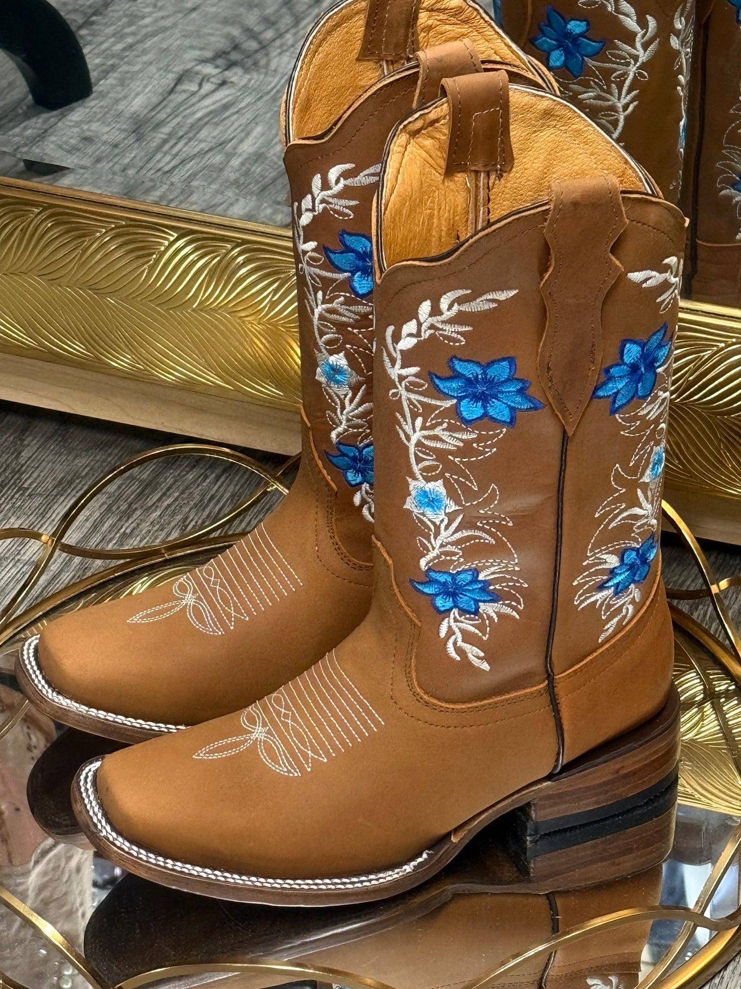 Celeste| Tan Women’s Western Square Toe boots