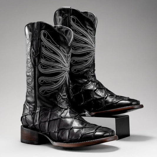 MEN'S PIRARUCU MONSTER FISH SQUARE TOE COWBOY BOOTS