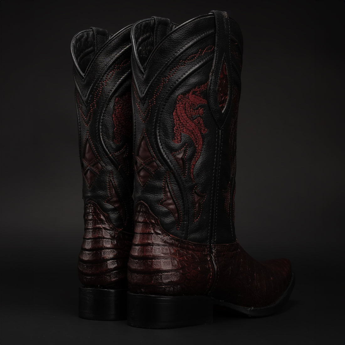 MEN'S 608 SNIP TOE EXOTIC CAIMAN BELLY WESTERN COWBOY BOOT