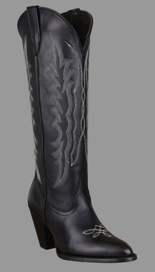 Silverton Destiny All Leather Snip Toe Knee High Boots (Black