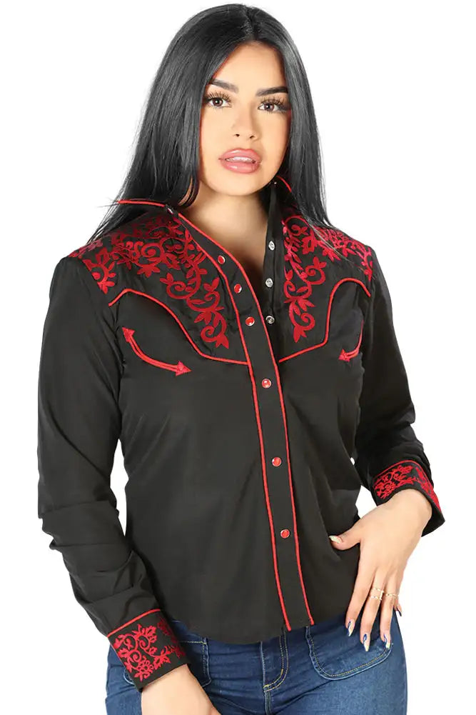 El señor de Los cielos Women’s Western Shirt Red #126668