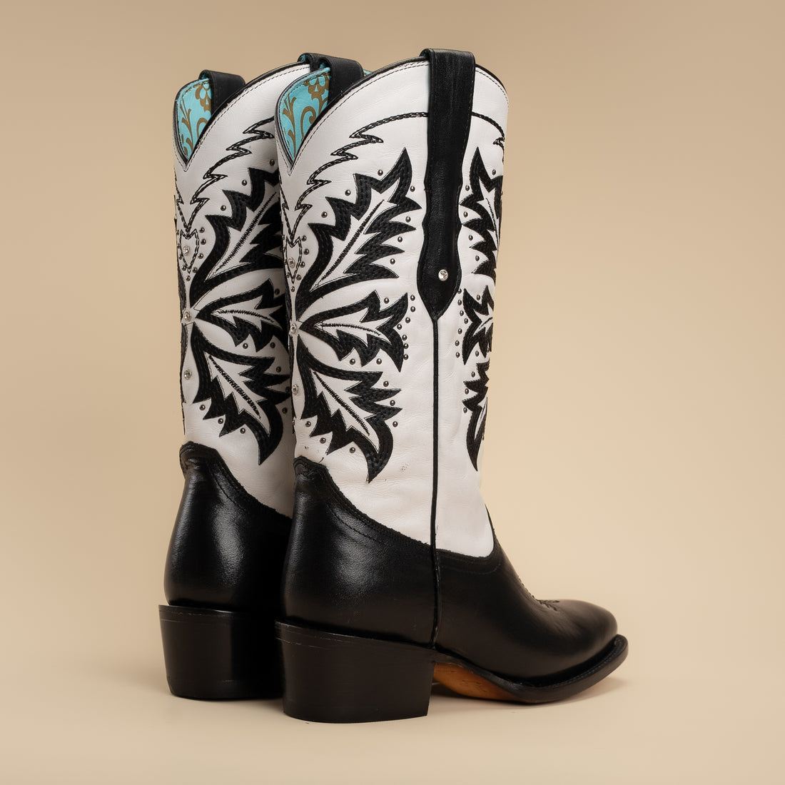WOMEN'S GOTHIC WOMENS RODEO BOOT BLACK AND WHITE