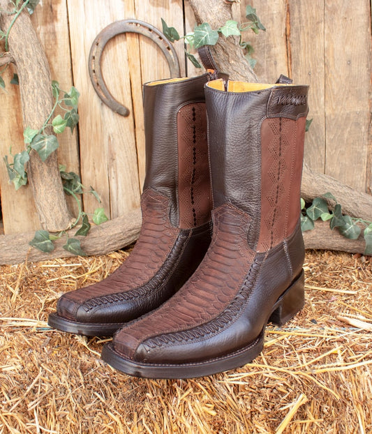 Dubai Mens Python Print Boots