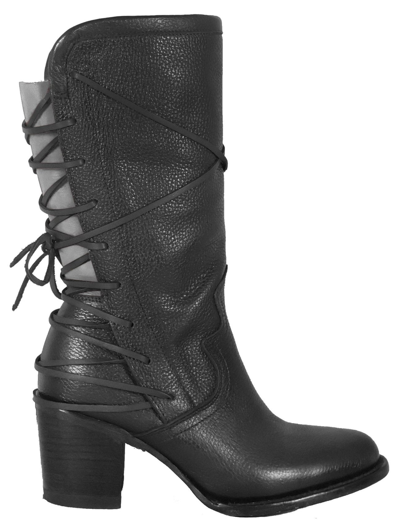 Juliet| All Leather Round Boots (Black )