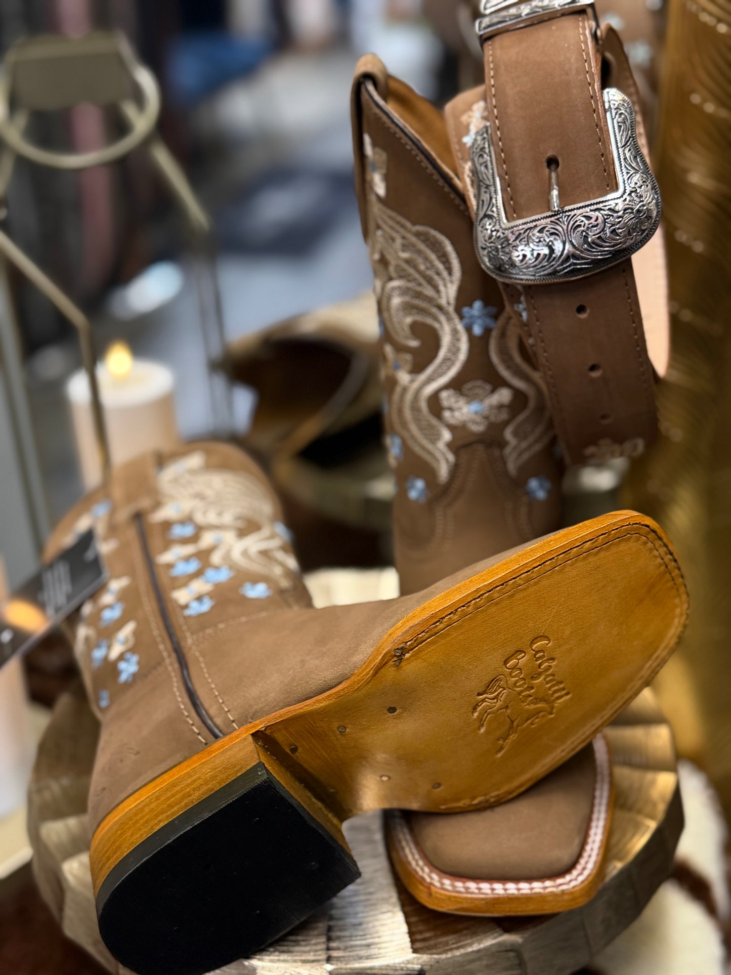 Sarahi Blue Women’s Boots and Belt Set