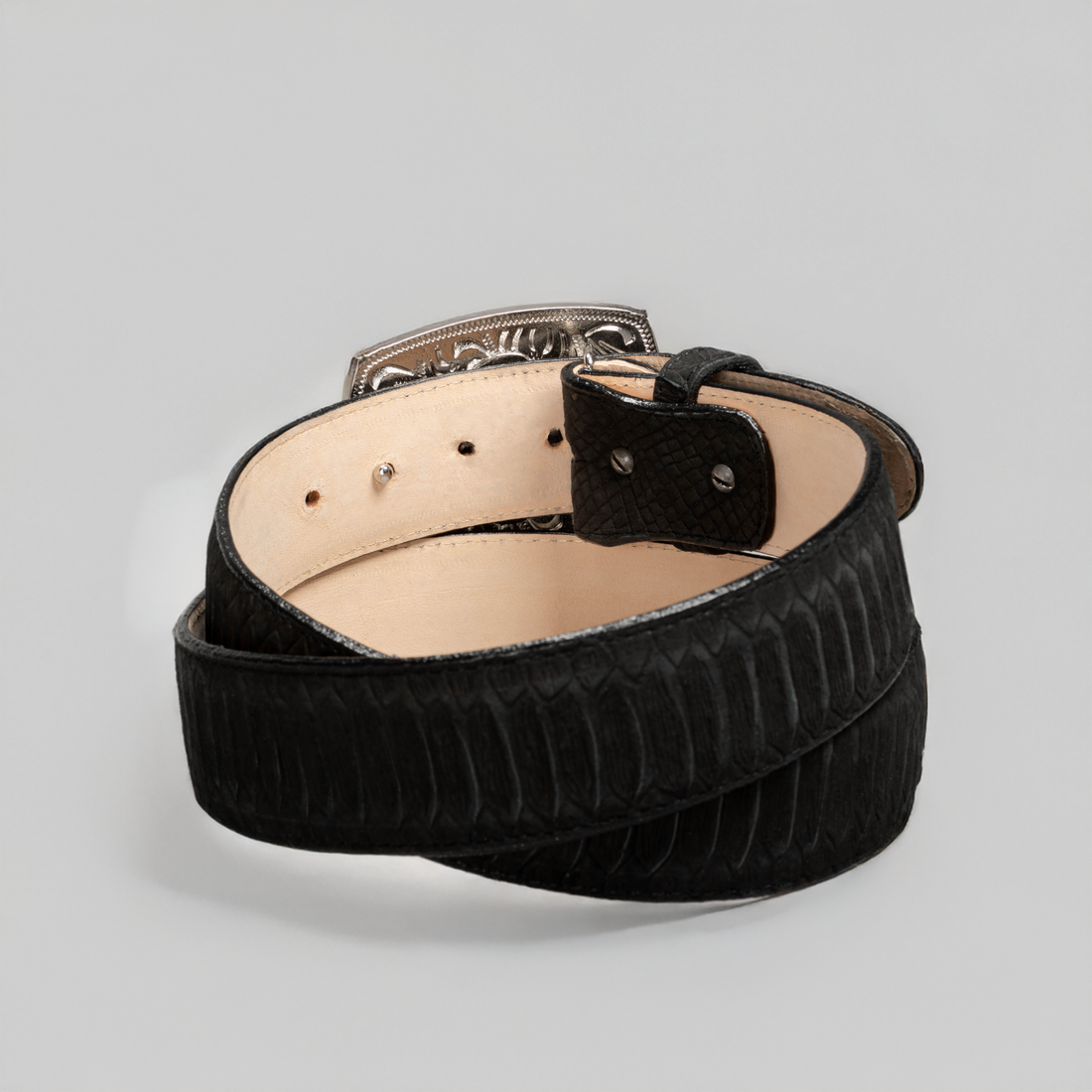 MEN'S VIPER PYTHON SQUARE TOE COWBOY BOOTS AND BELT COMBO