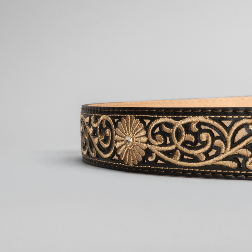 WOMEN'S LEATHER ARTISANAL EMBROIDERY COWBOY BELT