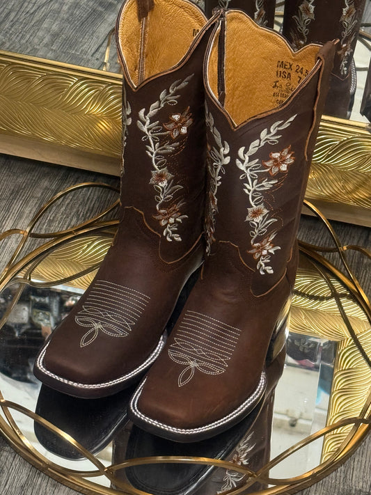 Margarita | Women’s Square Toe Boots Brown
