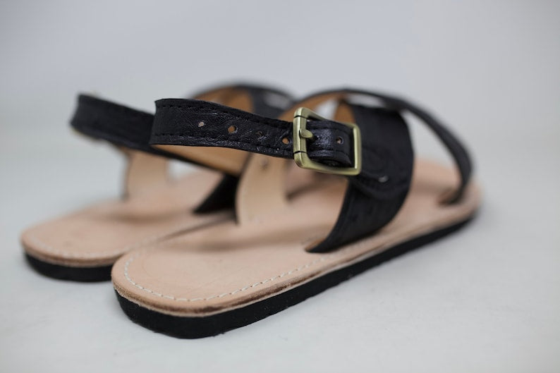 Exotic Leather Sandal, Huarache Sandal, Ostrich