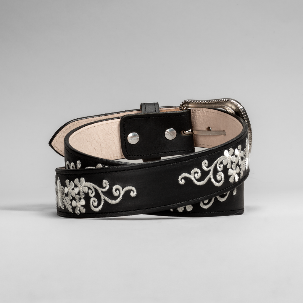 WOMEN'S FLORENCE LEATHER ARTISANAL EMBROIDERY COWBOY BELT (Copy)