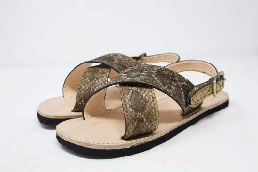 Diamondback Rattlesnake Leather Sandals, Huarache, Exotic Snake Sandal, Western Sandal