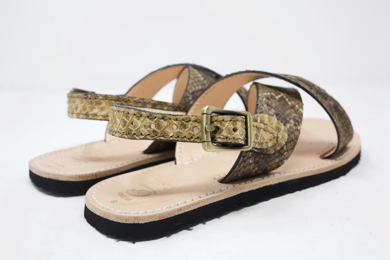 Diamondback Rattlesnake Leather Sandals, Huarache, Exotic Snake Sandal, Western Sandal
