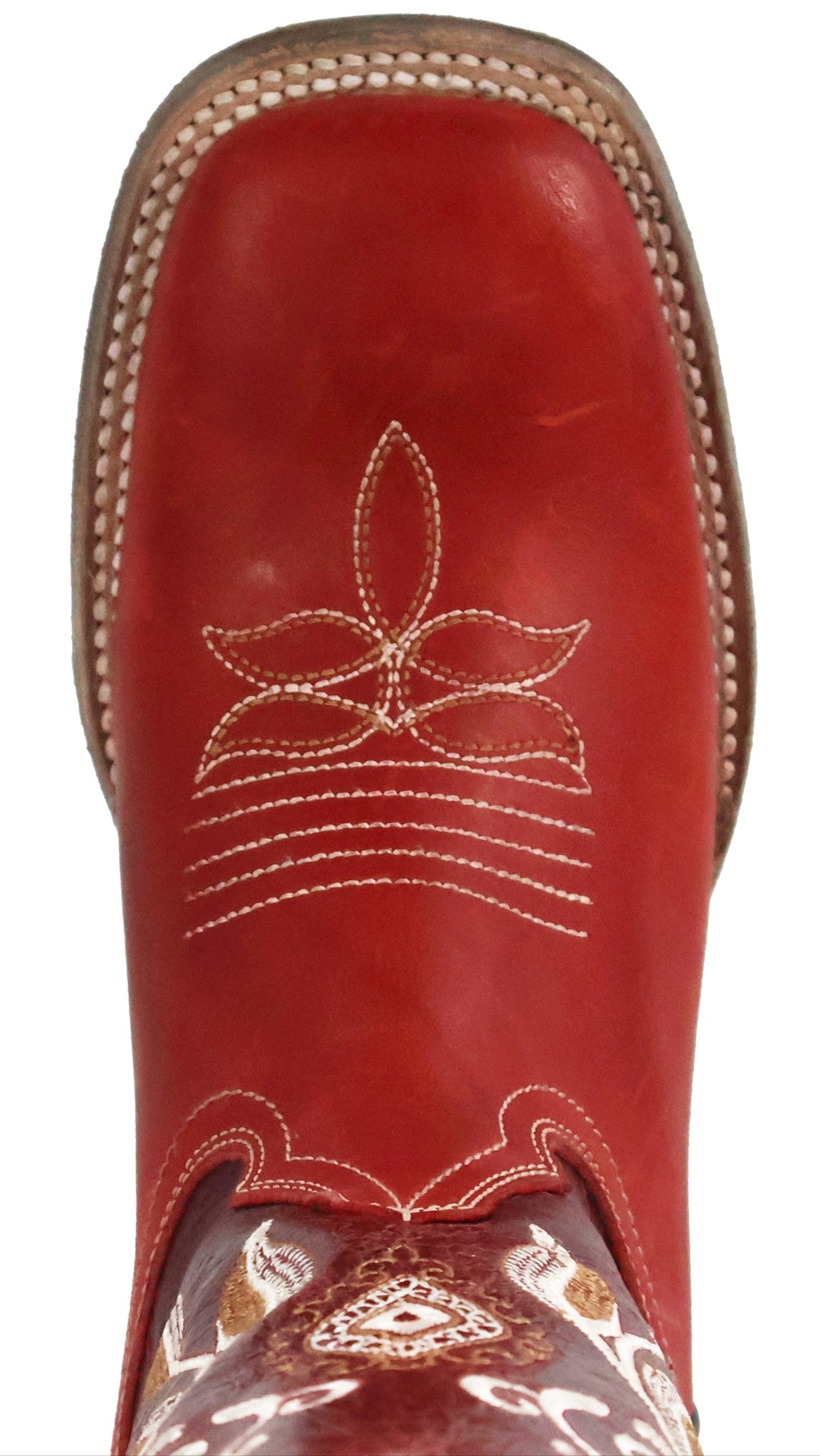 Mary | All Leather Wide Square Toe Boots (Red)