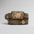 WOMEN'S LEATHER ARTISANAL EMBROIDERY COWBOY BELT