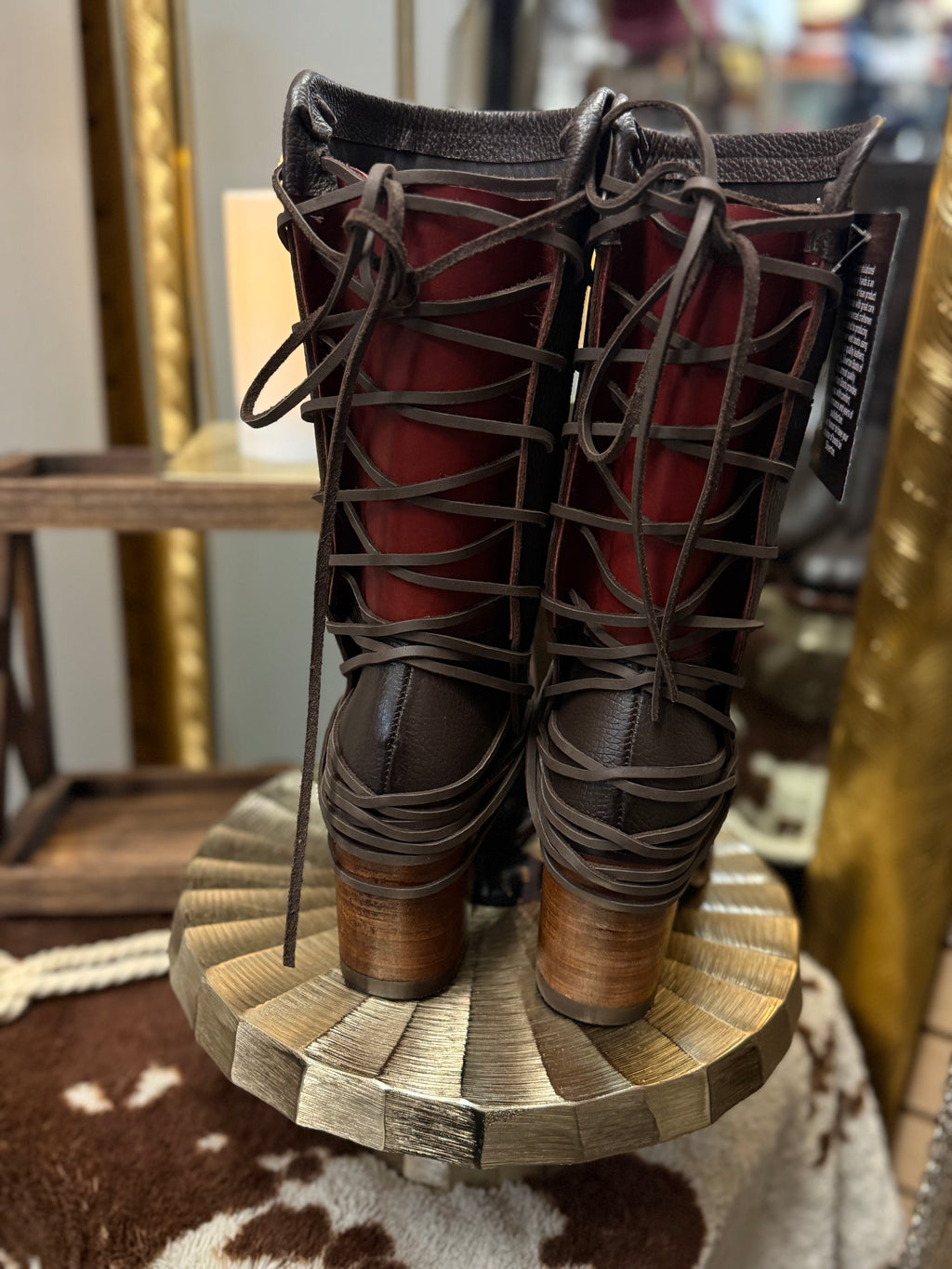 Juliet| All Leather Round Boots (Brown)