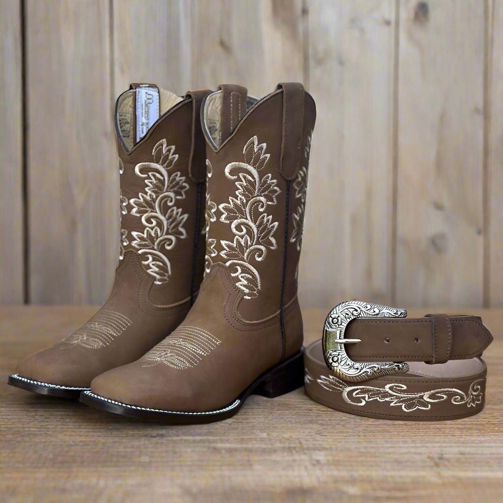 SB-420 TAN- BOOT AND BELT SET