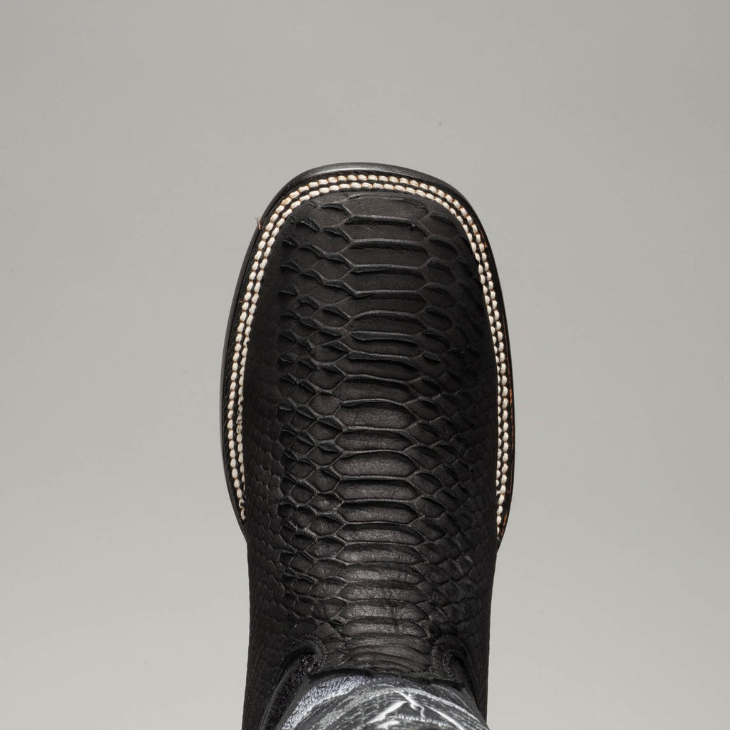 MEN'S VIPER PYTHON SQUARE TOE COWBOY BOOTS AND BELT COMBO
