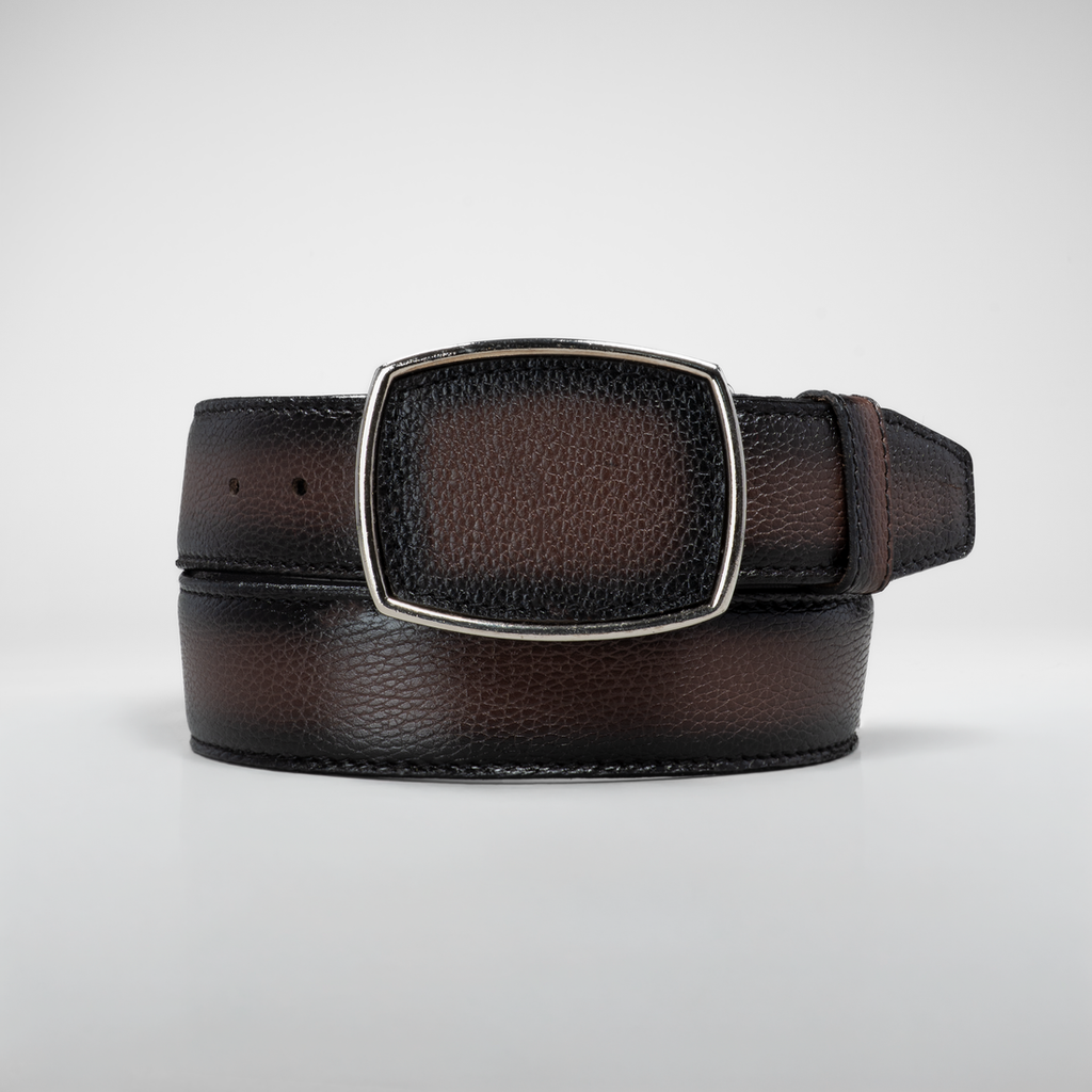 MEN'S PLAIN LEATHER FORMAL COWBOY BELT