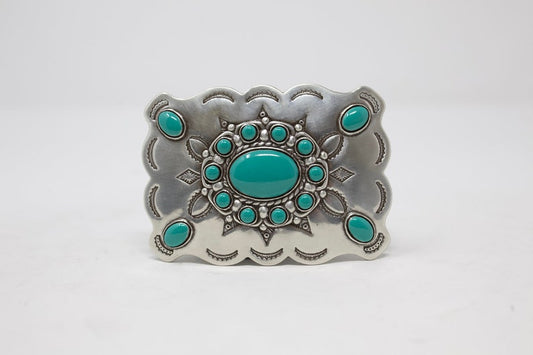 Turquoise Bead Western Belt Buckle, (1.5'') Removable Western Buckle