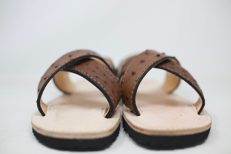 Ostrich Sandal, Exotic Sandal, Huarache Sandal