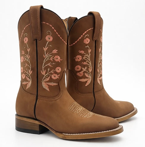 Hilda | Women’s Square Toe Boots Tan