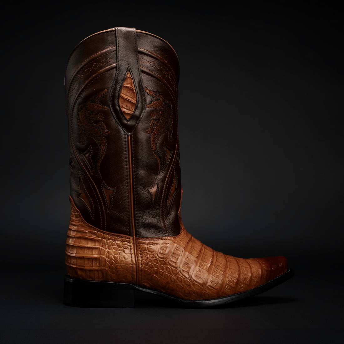 MEN'S 608 SNIP TOE EXOTIC CAIMAN BELLY WESTERN COWBOY BOOT