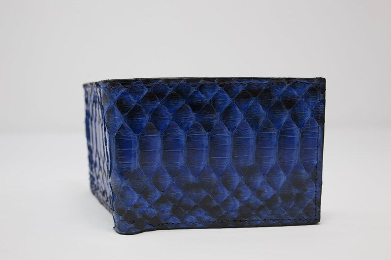 Blue Snake Wallet, Exotic Leather