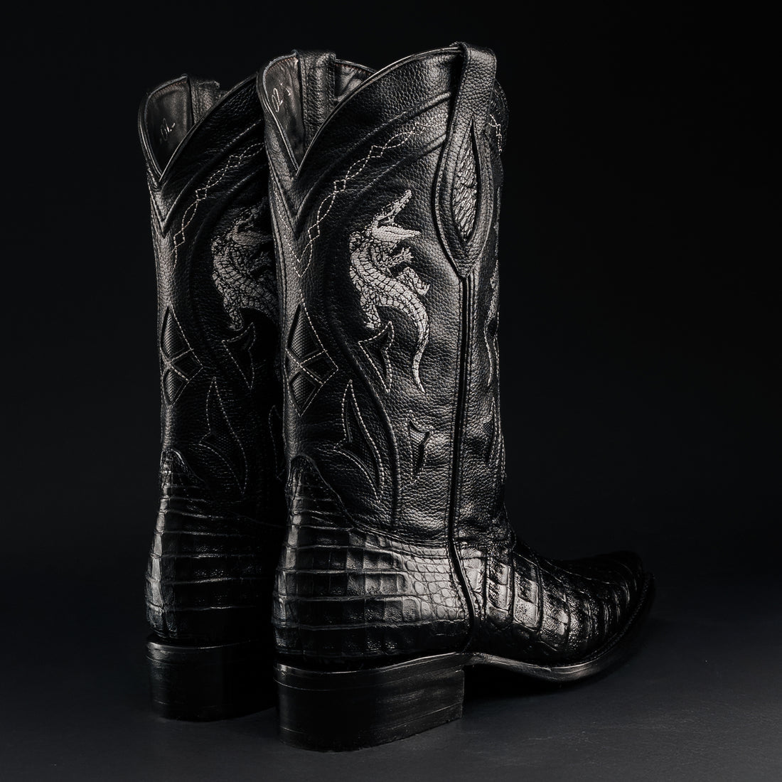 MEN'S 608 SNIP TOE EXOTIC CAIMAN BELLY WESTERN COWBOY BOOT