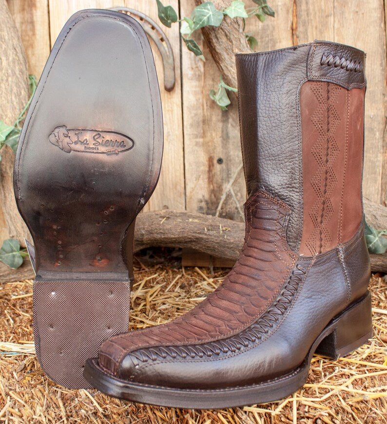 Dubai Mens Python Print Boots