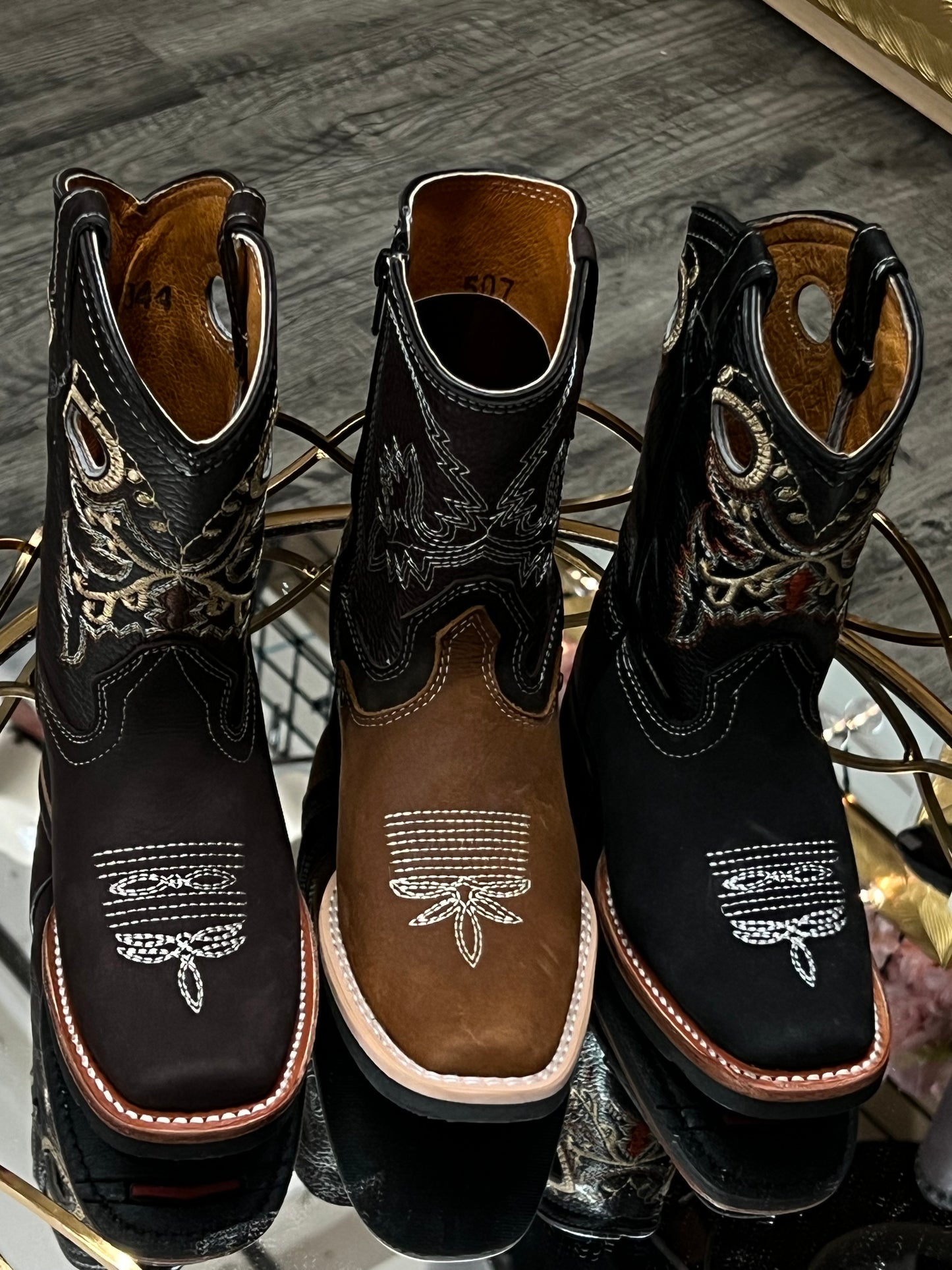 Kids Square Toe Western Boots