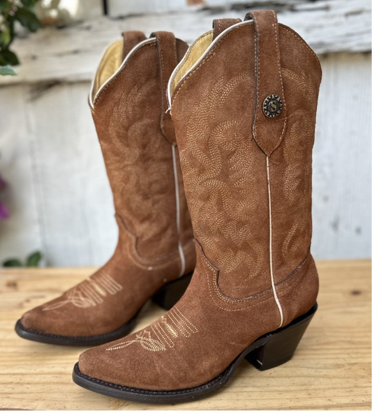SANTA FE TAN - SUEDE WESTERN BOOTS FOR WOMEN