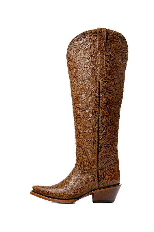 Nancy Tall Wide Calf Snip Toe Cowgirl Boot - Honey -