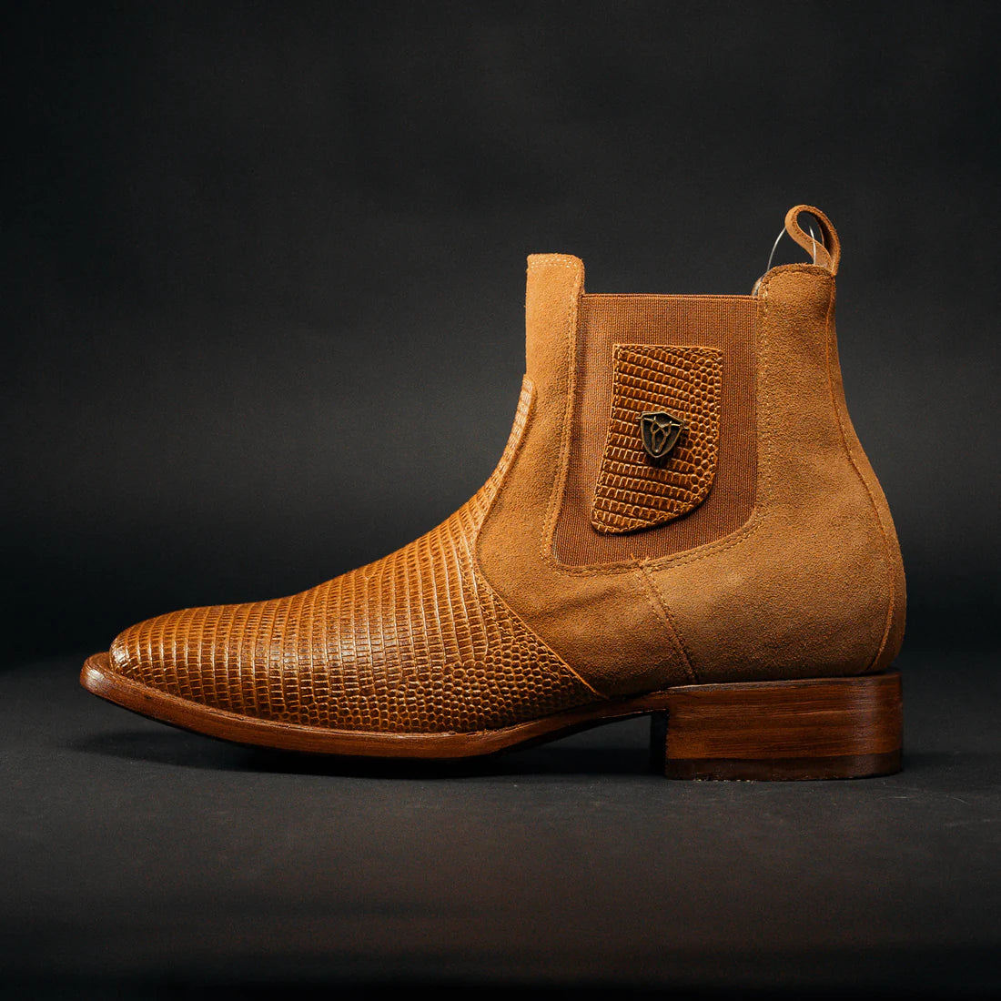 MEN'S LIZARD ANKLE SQUARE TOE BOOT