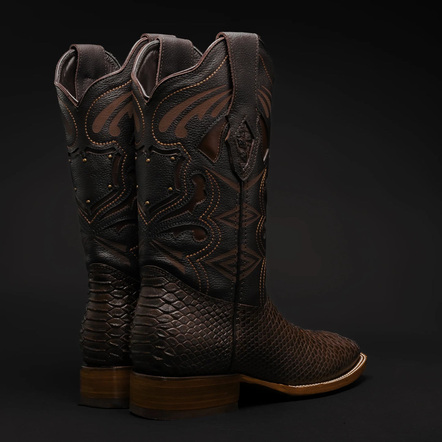 MEN'S MAMBA PYTHON TRIBUTE SQUARE TOE BOOT BROWN