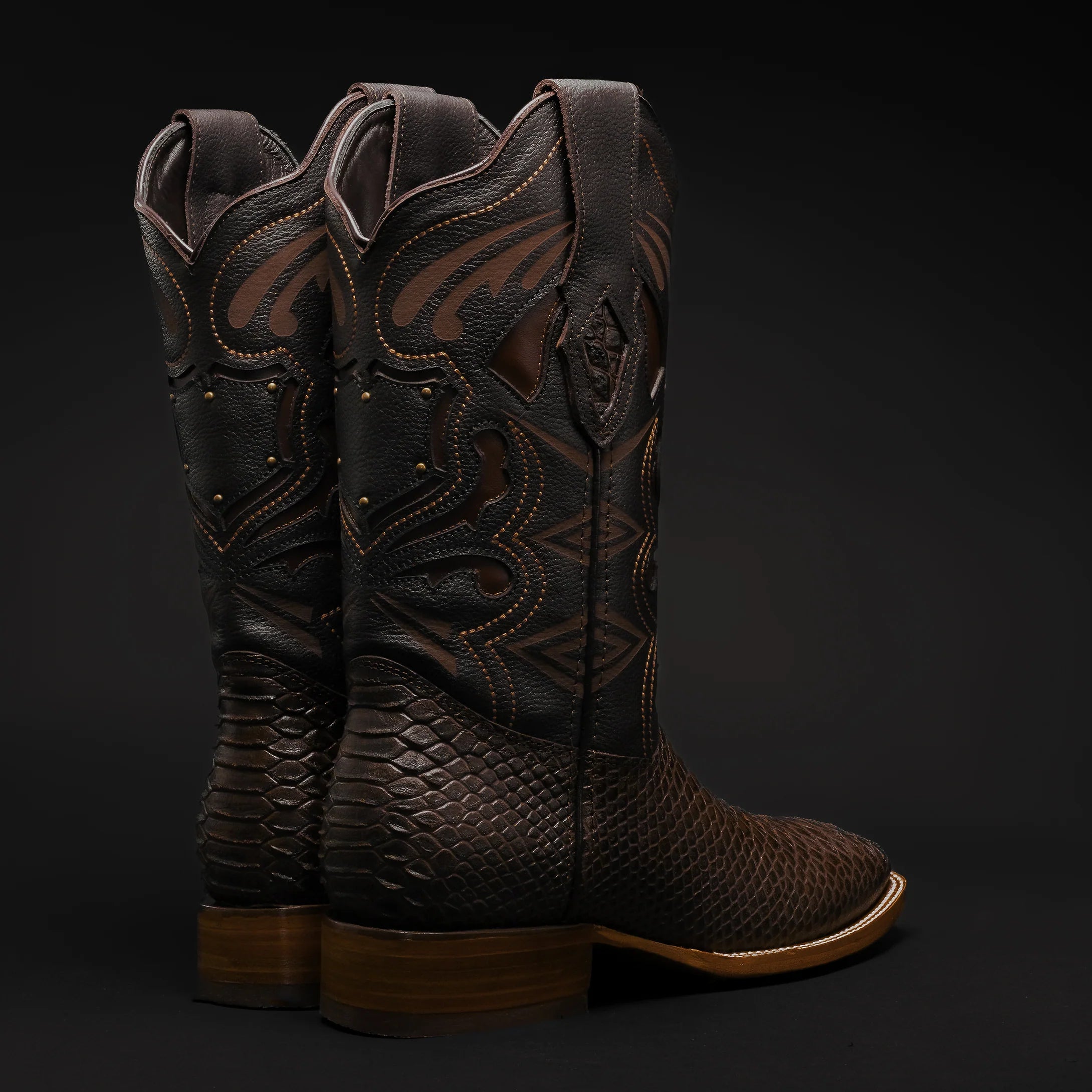 MEN'S MAMBA PYTHON TRIBUTE SQUARE TOE BOOT BROWN