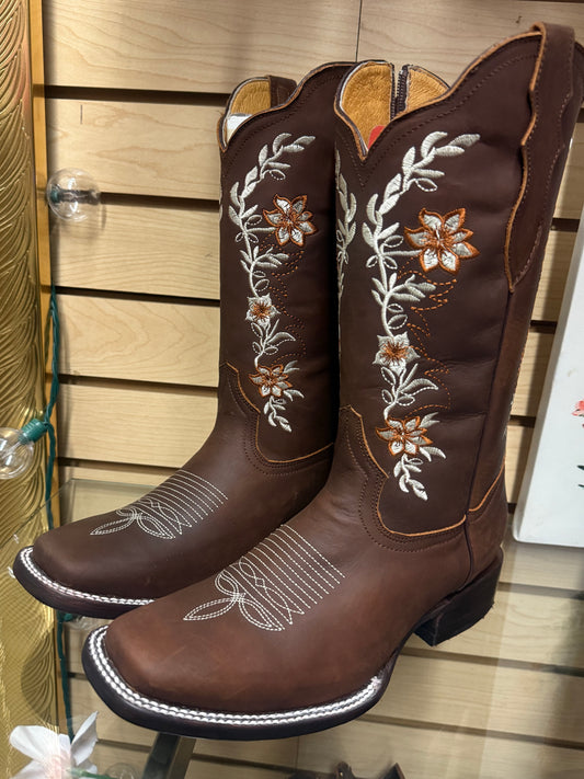 Margarita | Women’s Square Toe Boots Brown
