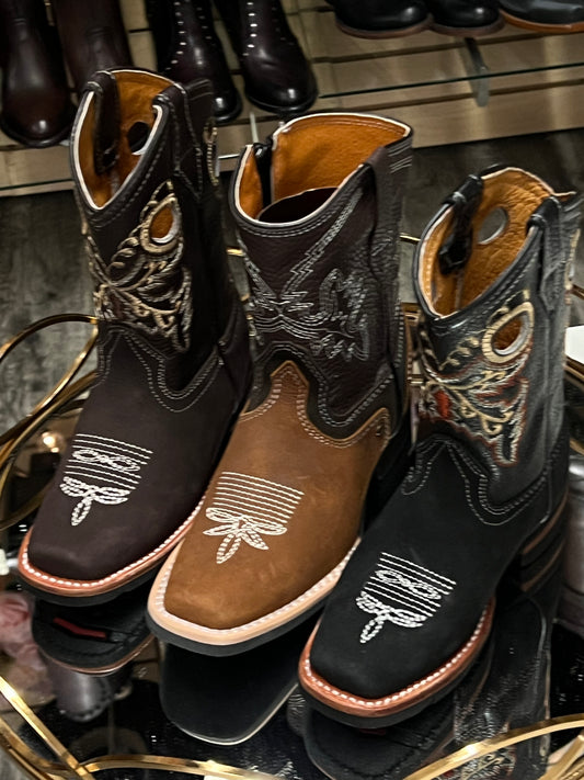 Kids Square Toe Western Boots