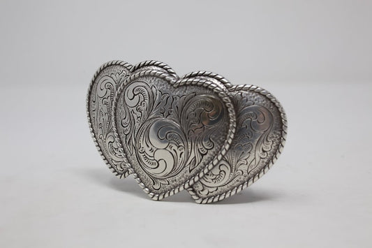 Triple Hearts Belt Buckle,( 1.5'') Removable Western Buckle