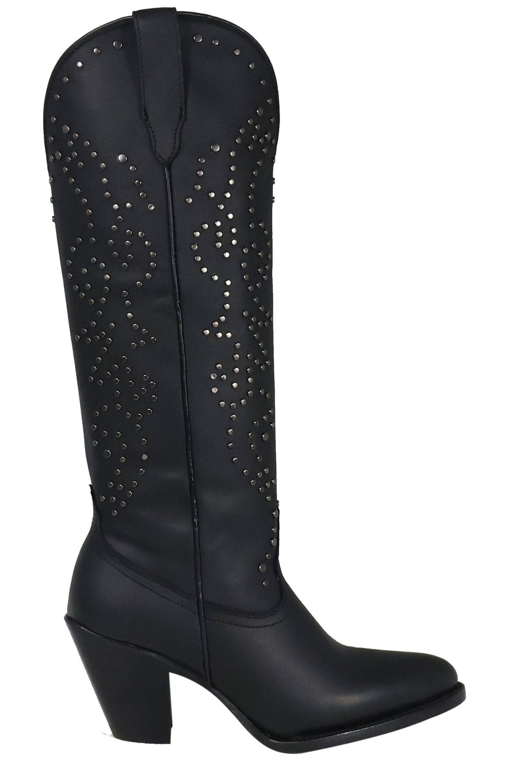 Taylor | All Leather Snip Toe Knee High Boots (Black)