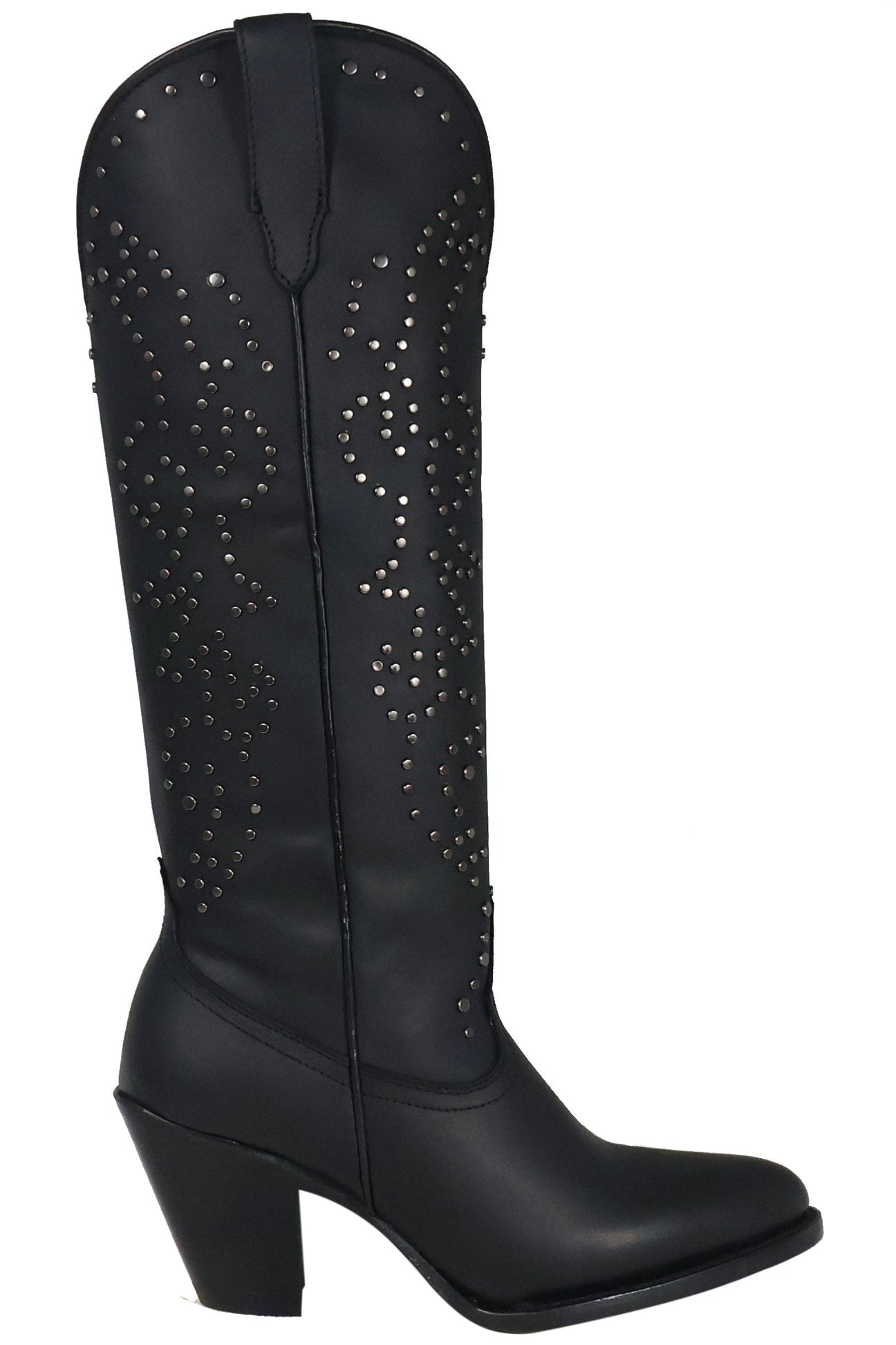 Taylor | All Leather Snip Toe Knee High Boots (Black)
