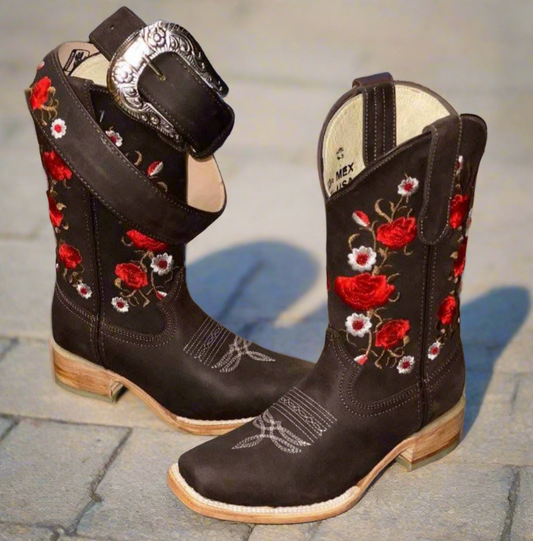 Flor Choco Boots and Belt Set