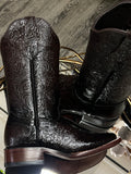 Esther | square toe Hand-tooled Boots Wine