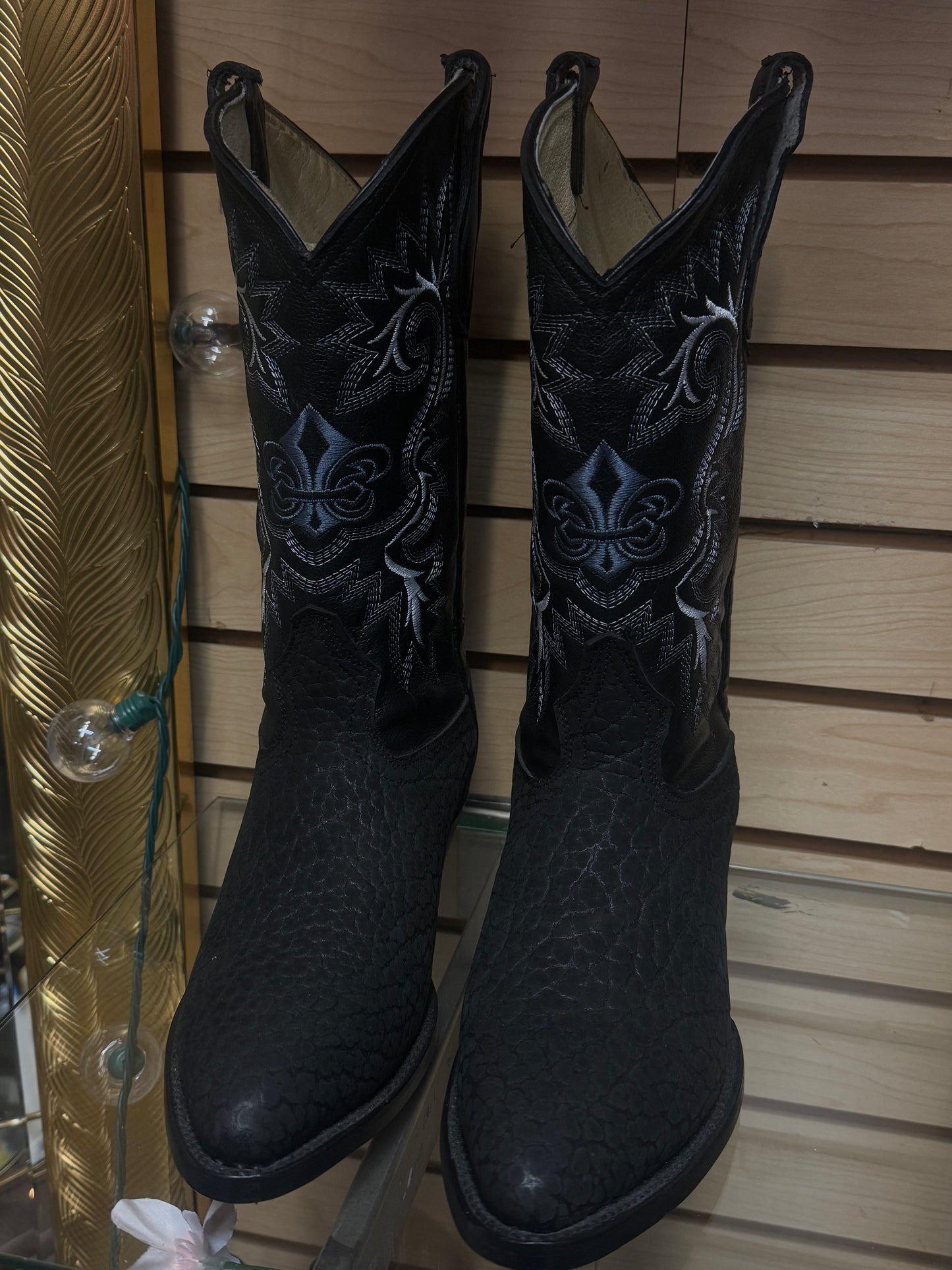 GENUINE BULL NECK LEATHER ROUND TOE WESTERN BOOTS