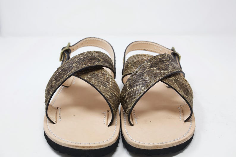 Diamondback Rattlesnake Leather Sandals, Huarache, Exotic Snake Sandal, Western Sandal