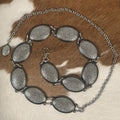 WOMEN’S WESTERN STYLE RHINESTONE CONCHO CHAIN BELT
