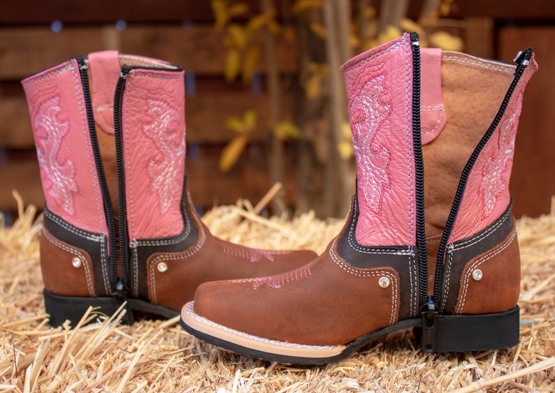 Cowgirl Baby toddler youth western pink square toe boots