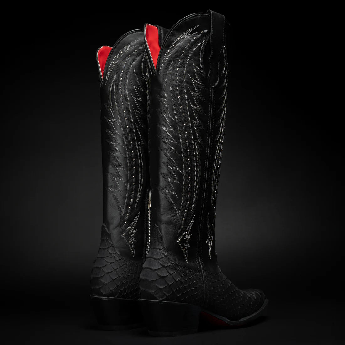 WOMEN'S SAVAGE BELLE PYTHON TRIBUTE SNIP TOE BLACK