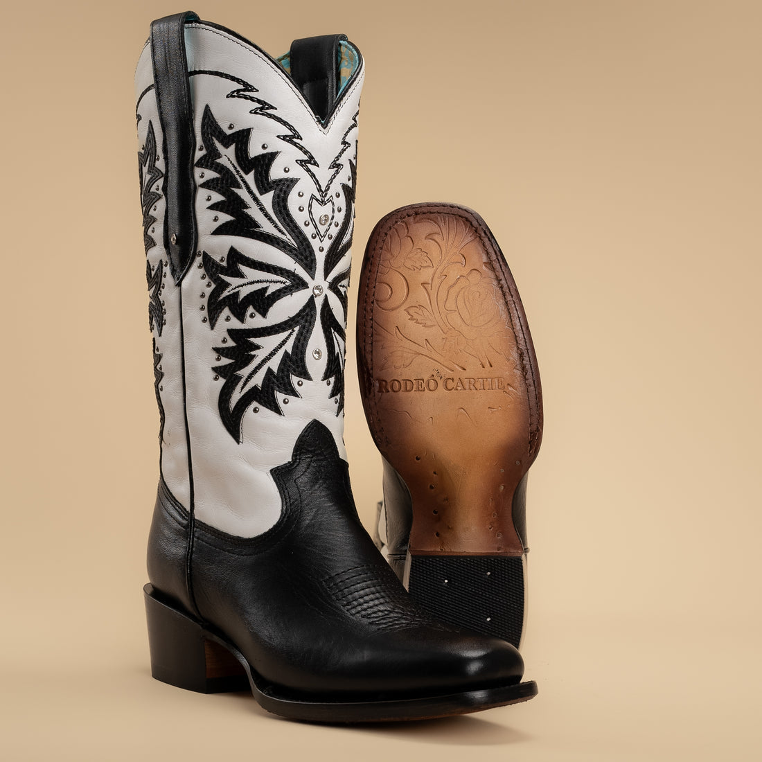WOMEN'S GOTHIC WOMENS RODEO BOOT BLACK AND WHITE